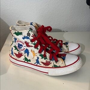 Converse Kid’s Boy’s Girl’s Dinoverse Dinosaur Primary Color Hi Tops Size 2